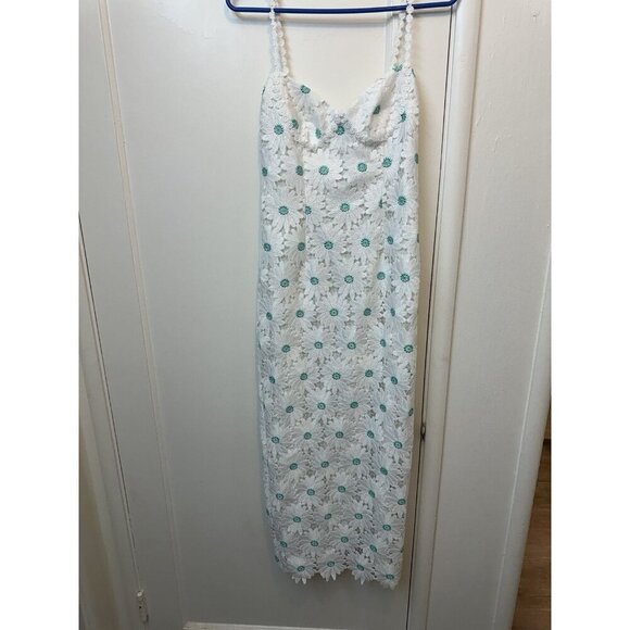 Saylor Calibria Daisy Embroidered Midi Dress White Size Small Boho Floral Lace - Picture 1 of 7